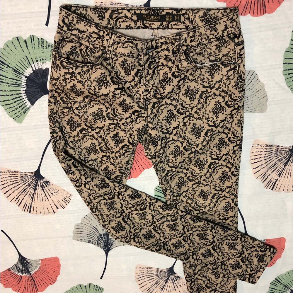 Tan & Black Patterned Pants